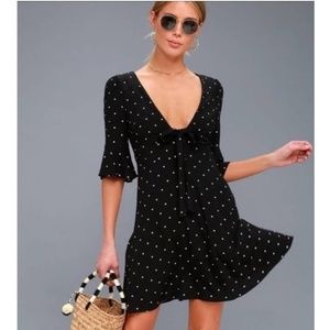 free people black & white dotted dress